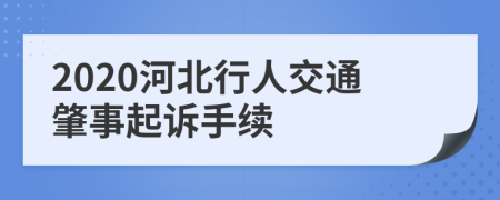 2020河北行人交通肇事起诉手续