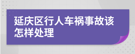 延庆区行人车祸事故该怎样处理