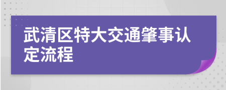 武清区特大交通肇事认定流程