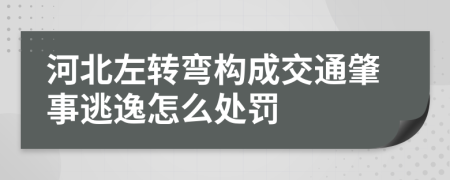 河北左转弯构成交通肇事逃逸怎么处罚