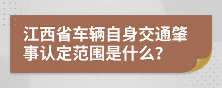江西省车辆自身交通肇事认定范围是什么？
