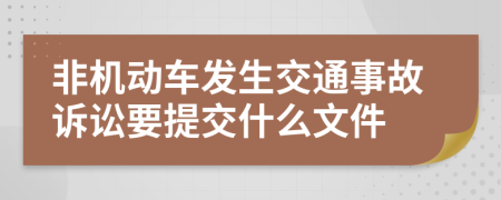 非机动车发生交通事故诉讼要提交什么文件