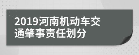 2019河南机动车交通肇事责任划分