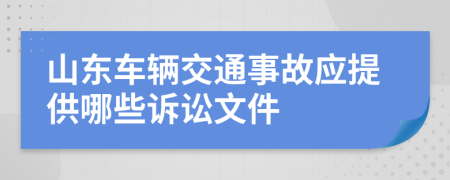 山东车辆交通事故应提供哪些诉讼文件