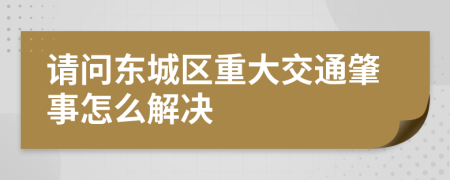 请问东城区重大交通肇事怎么解决