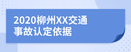 2020柳州XX交通事故认定依据