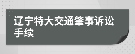 辽宁特大交通肇事诉讼手续