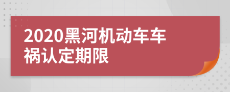 2020黑河机动车车祸认定期限