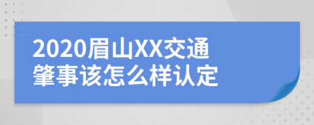 2020眉山XX交通肇事该怎么样认定