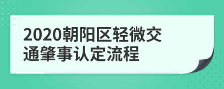 2020朝阳区轻微交通肇事认定流程