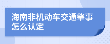 海南非机动车交通肇事怎么认定