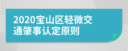 2020宝山区轻微交通肇事认定原则