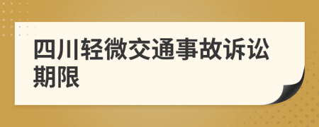 四川轻微交通事故诉讼期限