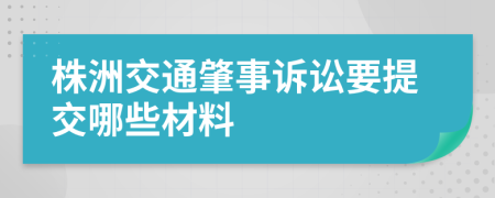株洲交通肇事诉讼要提交哪些材料