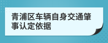 青浦区车辆自身交通肇事认定依据
