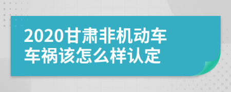 2020甘肃非机动车车祸该怎么样认定