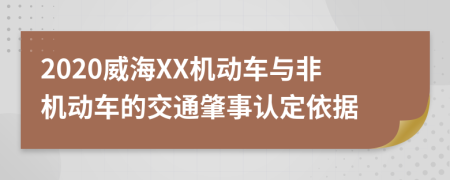 2020威海XX机动车与非机动车的交通肇事认定依据