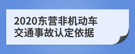 2020东营非机动车交通事故认定依据