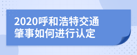 2020呼和浩特交通肇事如何进行认定