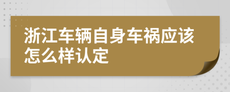 浙江车辆自身车祸应该怎么样认定