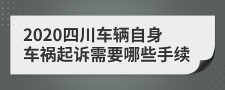 2020四川车辆自身车祸起诉需要哪些手续