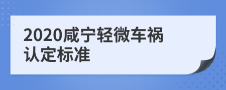 2020咸宁轻微车祸认定标准