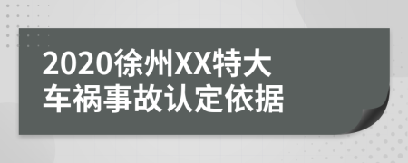 2020徐州XX特大车祸事故认定依据