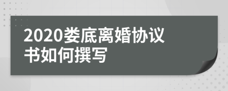 2020娄底离婚协议书如何撰写