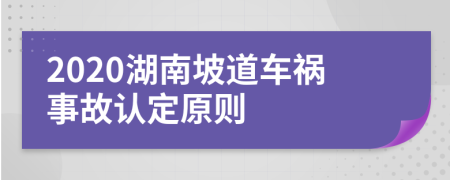 2020湖南坡道车祸事故认定原则