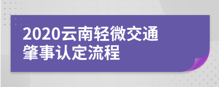 2020云南轻微交通肇事认定流程