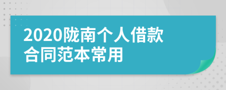 2020陇南个人借款合同范本常用