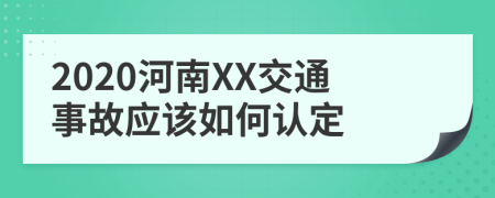 2020河南XX交通事故应该如何认定