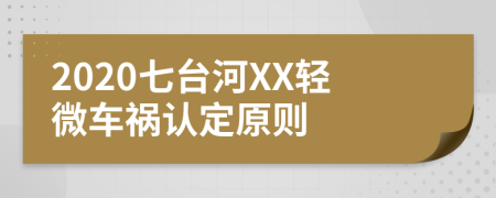 2020七台河XX轻微车祸认定原则