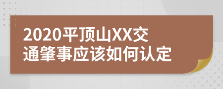 2020平顶山XX交通肇事应该如何认定