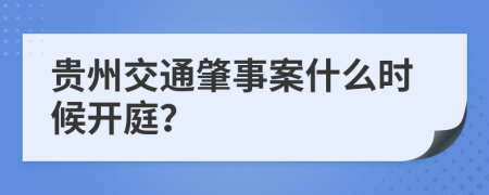 贵州交通肇事案什么时候开庭？