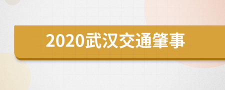 2020武汉交通肇事