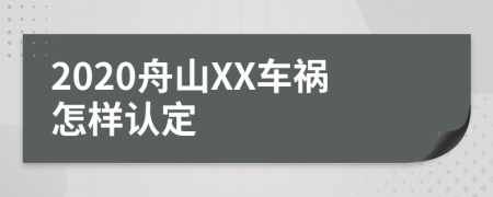 2020舟山XX车祸怎样认定