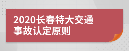 2020长春特大交通事故认定原则