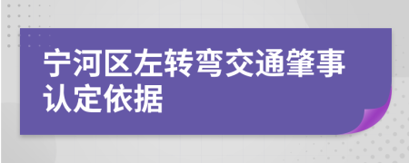 宁河区左转弯交通肇事认定依据