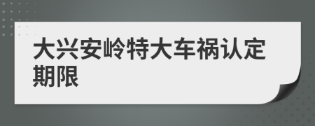 大兴安岭特大车祸认定期限