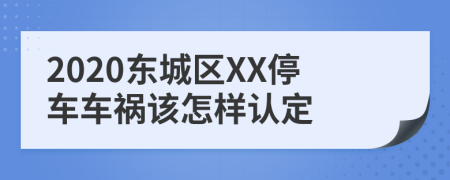 2020东城区XX停车车祸该怎样认定