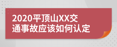 2020平顶山XX交通事故应该如何认定