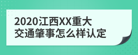 2020江西XX重大交通肇事怎么样认定