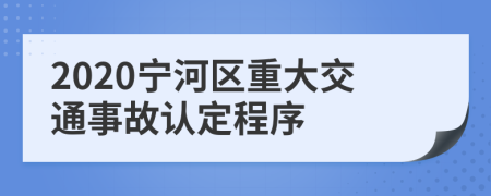 2020宁河区重大交通事故认定程序