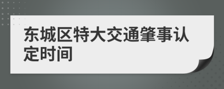 东城区特大交通肇事认定时间