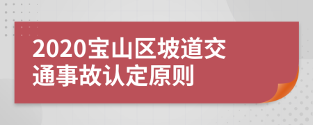 2020宝山区坡道交通事故认定原则