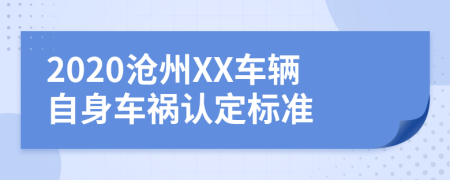 2020沧州XX车辆自身车祸认定标准