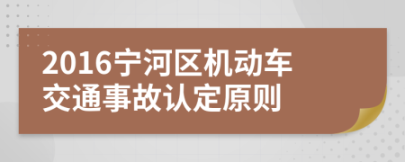 2016宁河区机动车交通事故认定原则