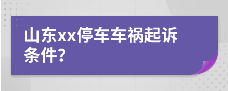 山东xx停车车祸起诉条件？