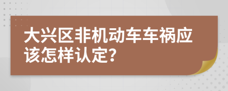 大兴区非机动车车祸应该怎样认定？